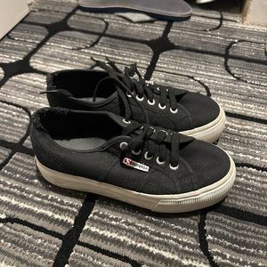 Black superga platform sneakers